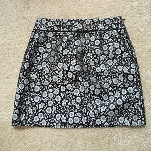 Loft black floral skirt